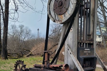 Recovered stamp mill from Treadwell Mine